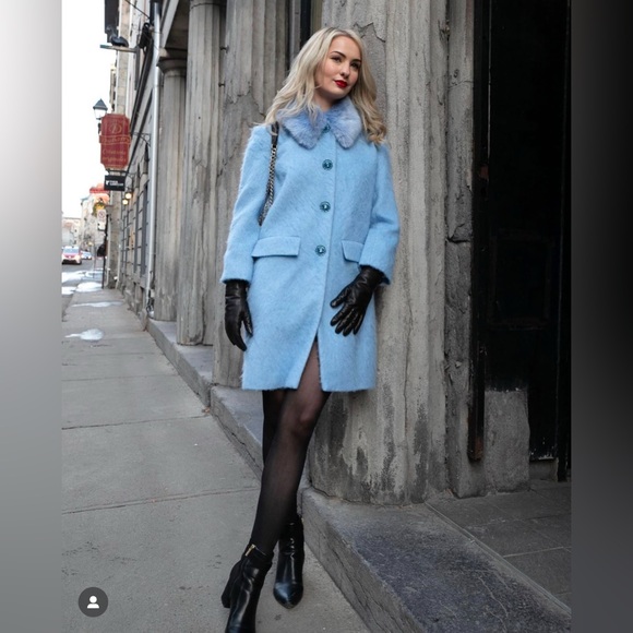 Kate spade Wild Ones Faux Fur Trim Coat Size 2 Like New. - Picture 2 of 8